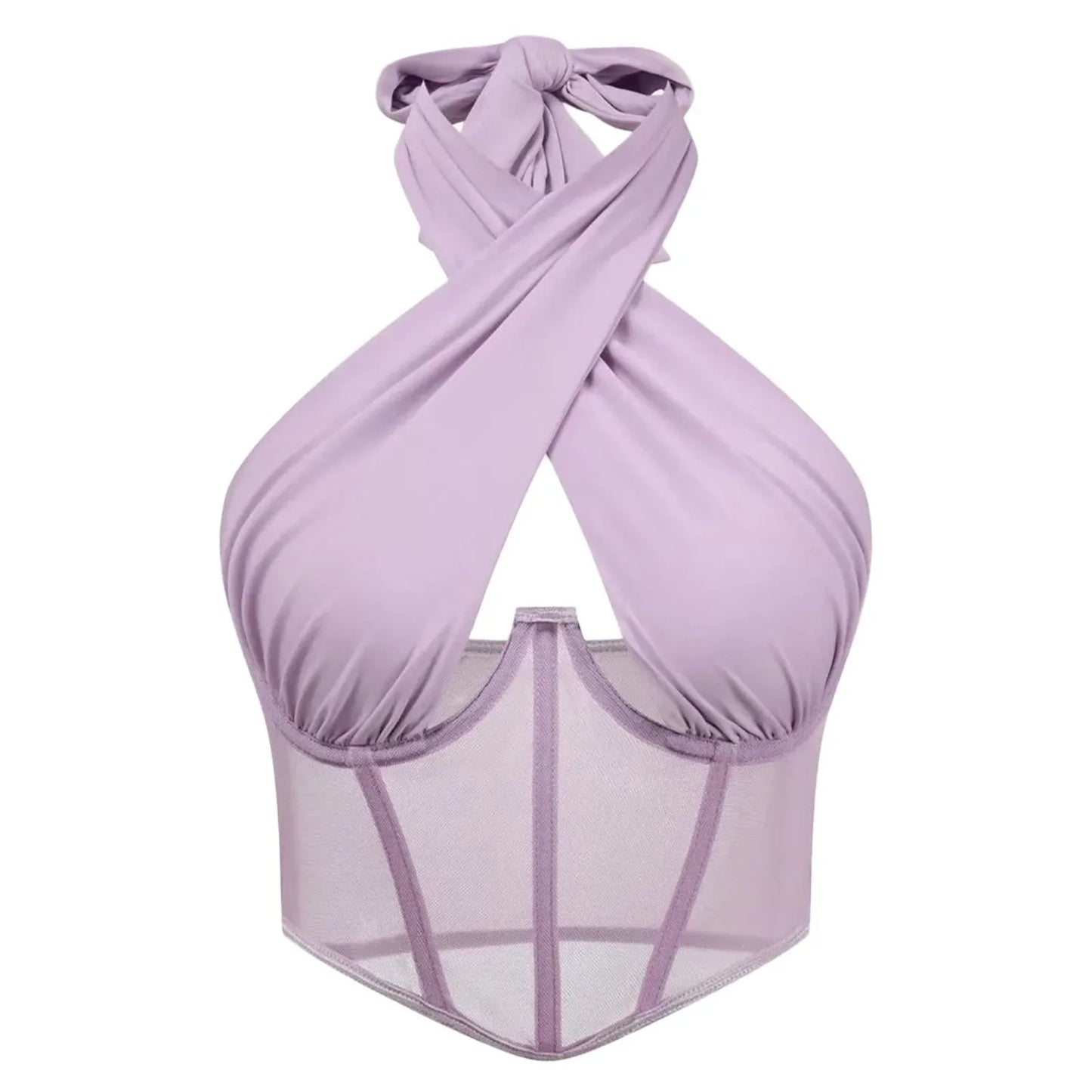 Women Sleeveless Fishbone Corset Vest Solid Hollow Out Cropped Top Summer Halter Backless Sexy Tops Y2k Camis Ropa De Mujer