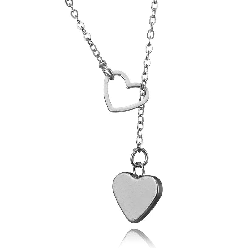 NK607 New Punk Fashion Minimalist Two Leaves Pendant Clavicle Necklaces For Women Jewelry Gift Tassel Summer Beach Chain Collier