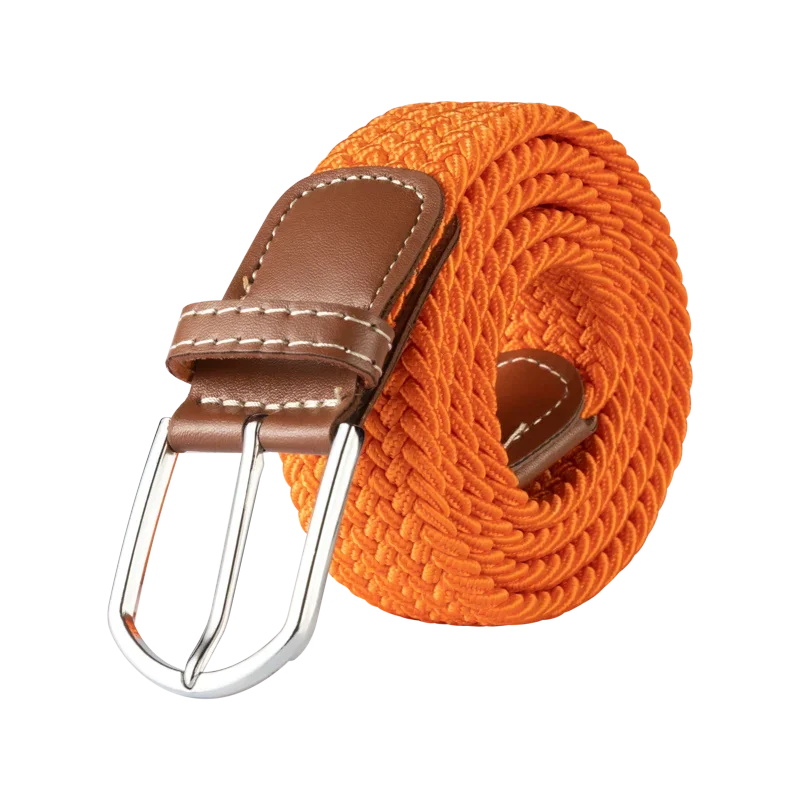 Black Female Casual Knitted Pin Buckle Men Belt Woven Canvas Elastic Expandable Braided Stretch Belts for Women Jeans Belts Belt