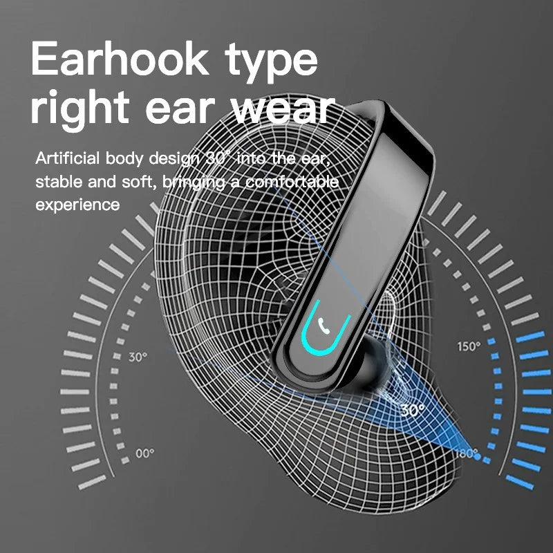 Bluetooth Business Headset Wireless Bluetooth5.0 Earphone Waterproof Sport Earhook Headphone HIFI Stereo Earbuds with Microphone