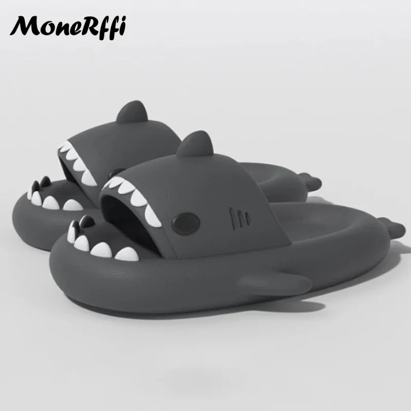 2024 Shark Slides Women Men Summer Shark Slippers Indoor Non-Slip Bathroom Shoes Women Flat Sandals Couple Beach Flip Flops