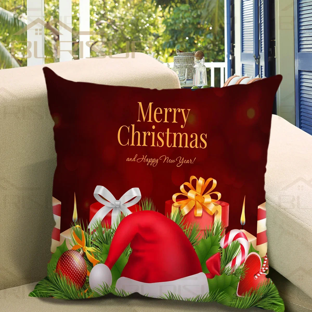 Bedroom Living Room Home Decor Merry Christmas Cushion Cover Pillowcase Christmas Ornament Home New Year Gifts