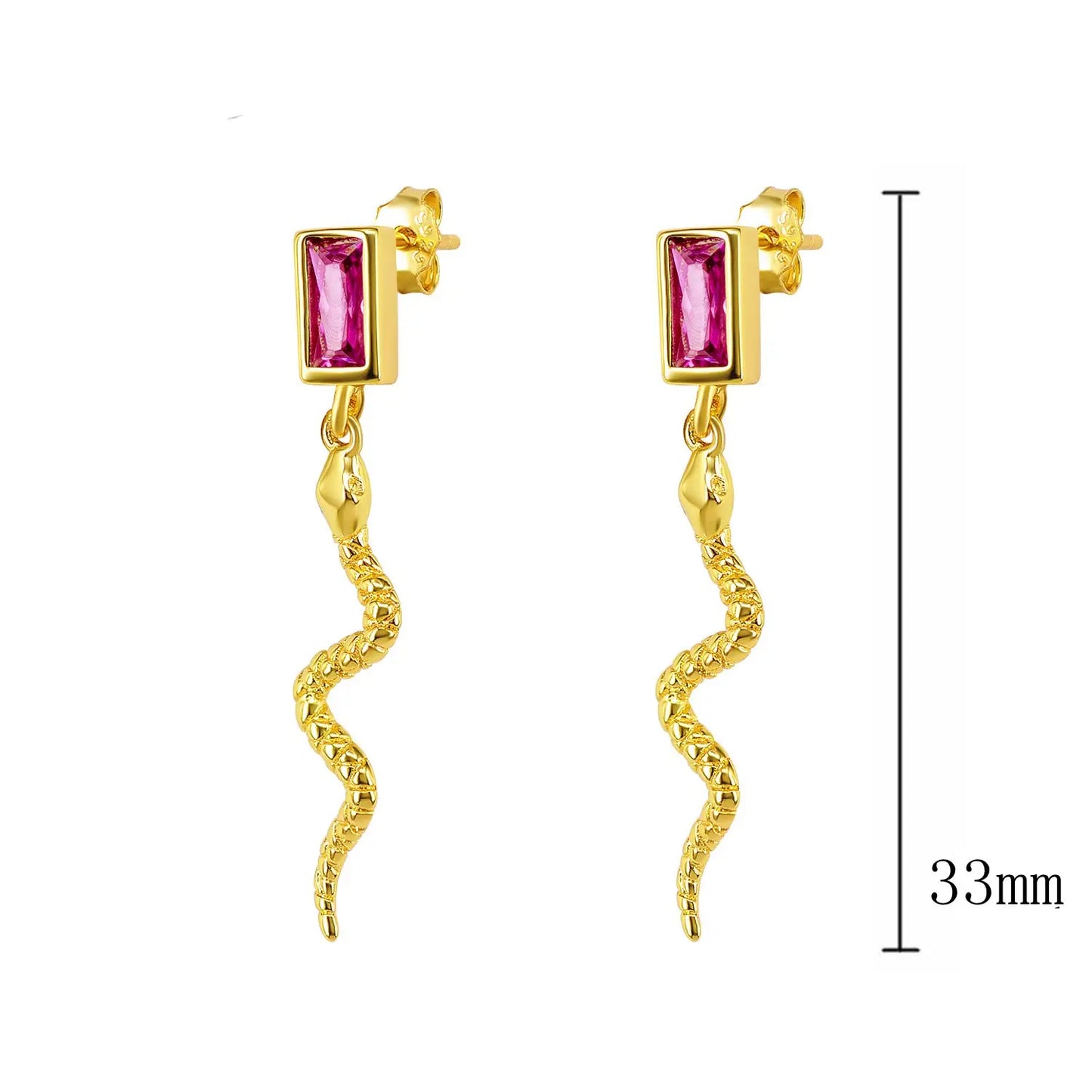 925 Sterling Silver Needle Pave Crystal Snake Type Stud Earrings for Women Simple Cute Animal Earrings Fashion Delicate Jewelry