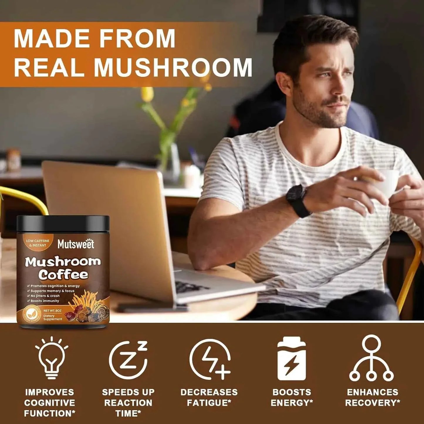  Organic Ground Coffee With Lion's Mane Mushroom
