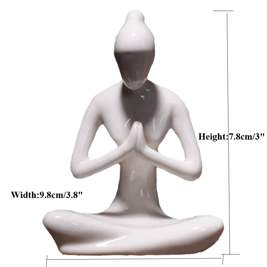 ERMAKOVA 12 Styles Abstract Art Ceramic Yoga Poses Figurine Porcelain Lady Figure Statue Home Yoga Studio Decor Ornament