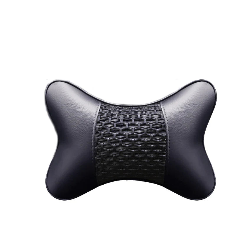 Car Neck Pillows Both Side Pu Leather 1pcs Pack Headrest For Head Pain Relief Filled Fiber Universal Car Headrest Pillow