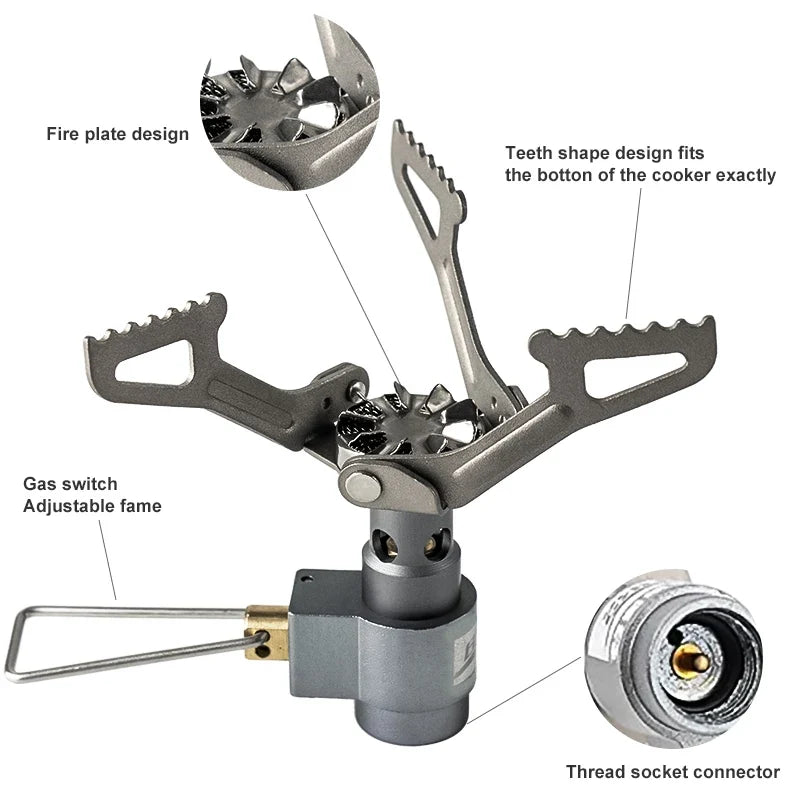 BRS Outdoor Gas Stove Mini Camping Gas Burner 25g Ultralight Titanium