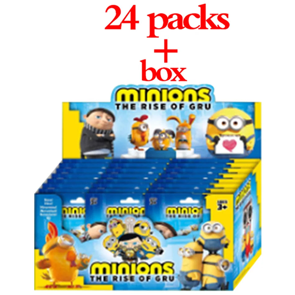 Anime 2-24pcs minions Blind Box figures Box game Doll Figure PVC model Toys desktop Decorative Kids birthday Christmas Gifts