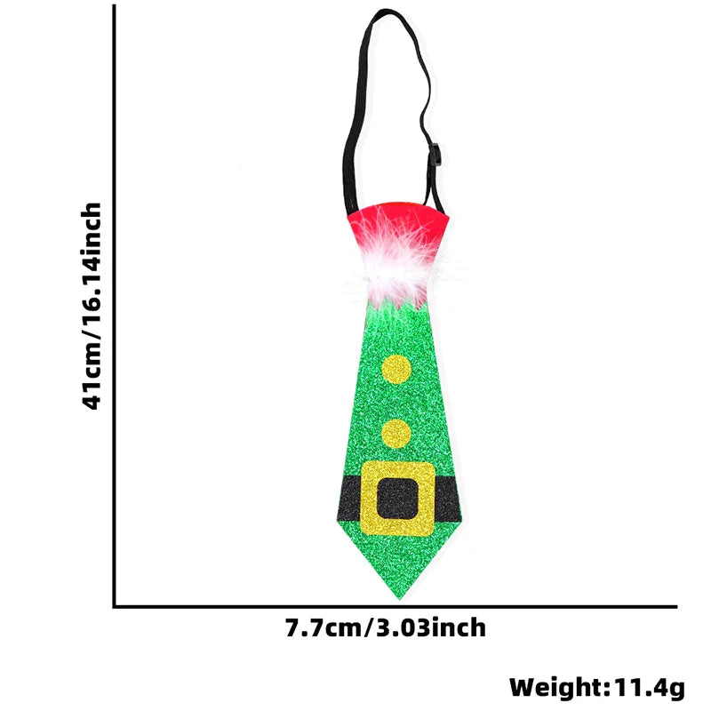 1PC 2024 Christmas Neckties Cartoon Christmas Ties For Boy Girl Santa Claus Party Kids Costume Accessories Christmas Decoration