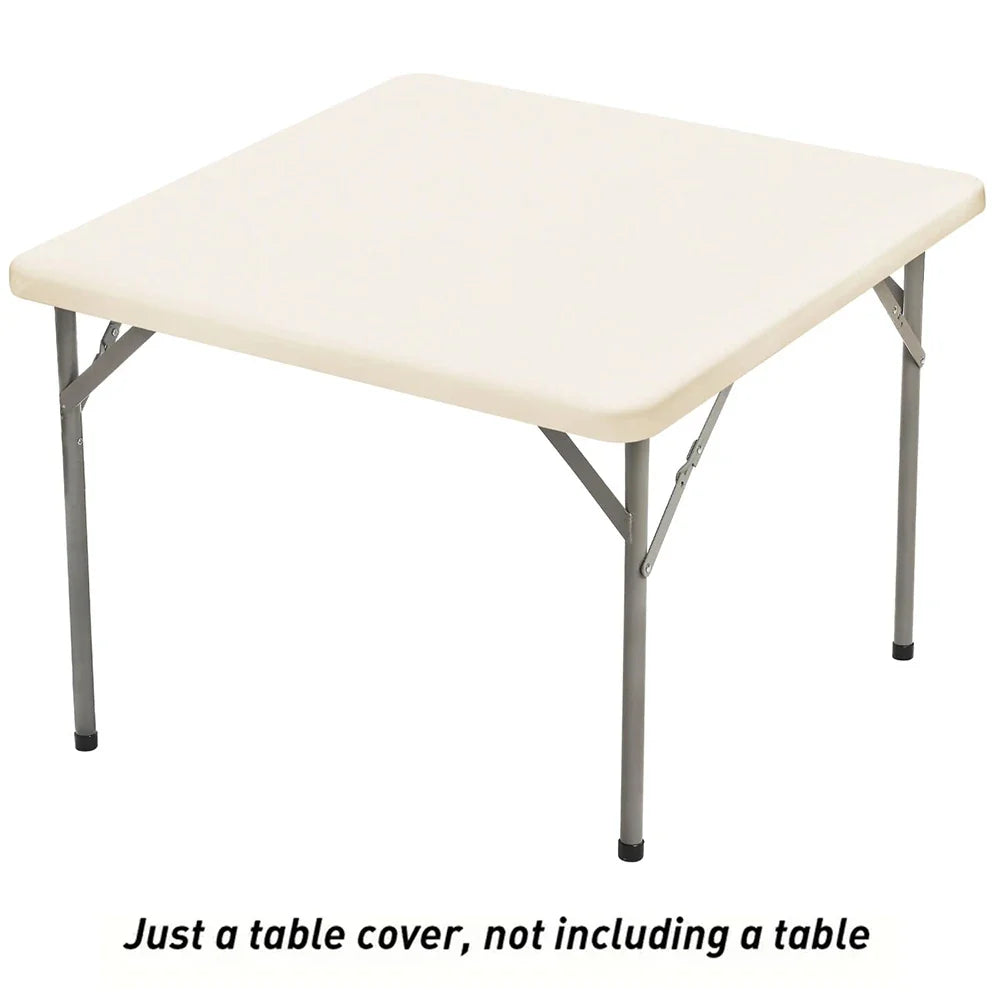 Square Fitted Table Cover Elastic Tablecloth Stretch Spandex Tables Top Cover Table Topper Cap for Dining Kitchen Home Party