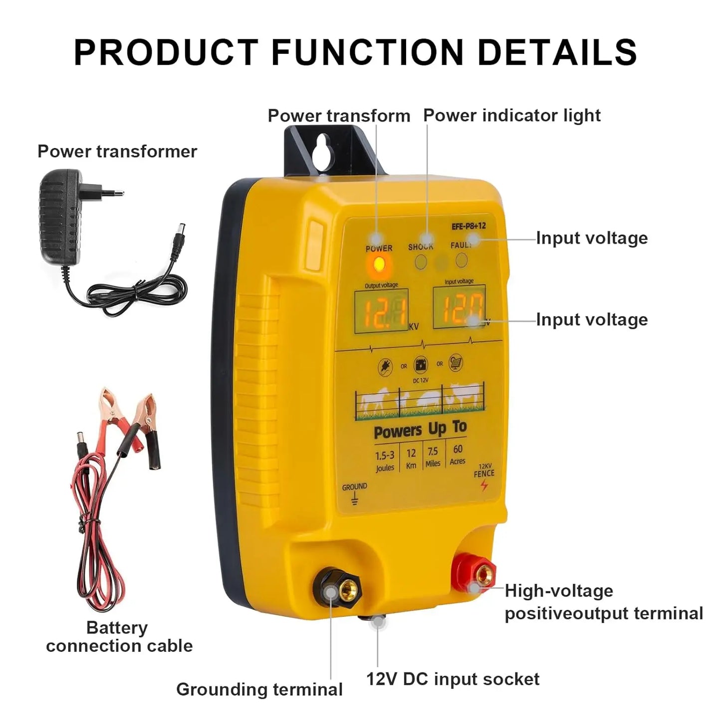 12km Electric Fence, Animal Fence, Animals, Poultry Farming, Shepherd, Waterproof Fence Tool