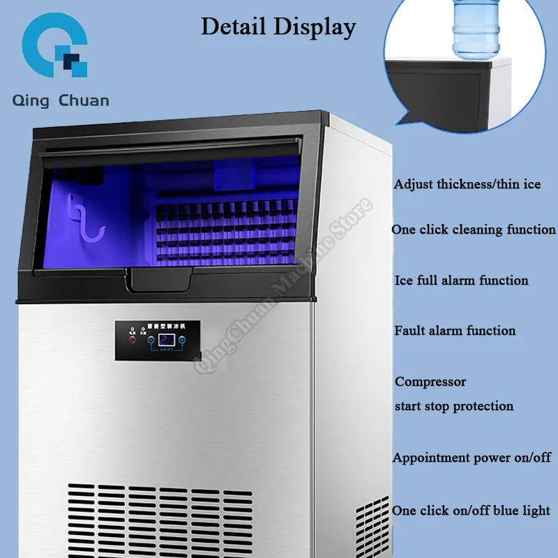 Ice Making Machine Commercial Fully Automatic Milk Tea Shop Large Small Integrated Ice Making Machine Block Ice Making Machine