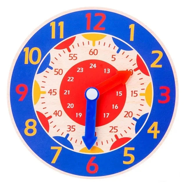 Kids Montessori Wooden Clock Toys Hour Minute Second Cognition Time Learning Teaching Aids Educational Toys for Children