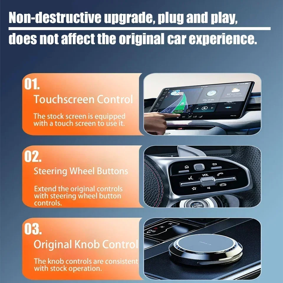 Carplay Wireless Adapter Android Auto 2in 1 Smart Box 5GWIFI Wired-to-Wireless Plug-and-Play For Volvo Kia VW Toyota Skoda Mazda
