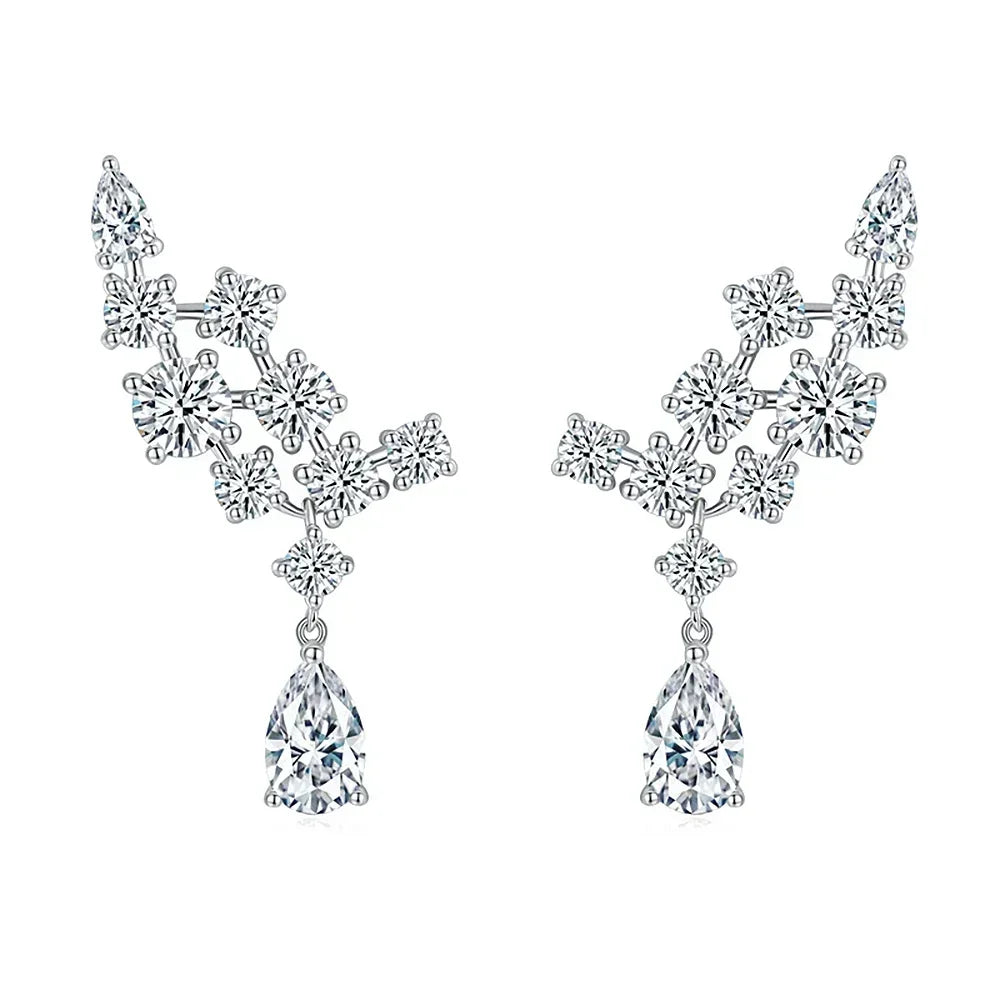 Moissanite Drop Earrings with Certificate 100% 925 Sterling Silver Plated 18k Gold Water Drop Pear Cut Diamond Earring Jewelry