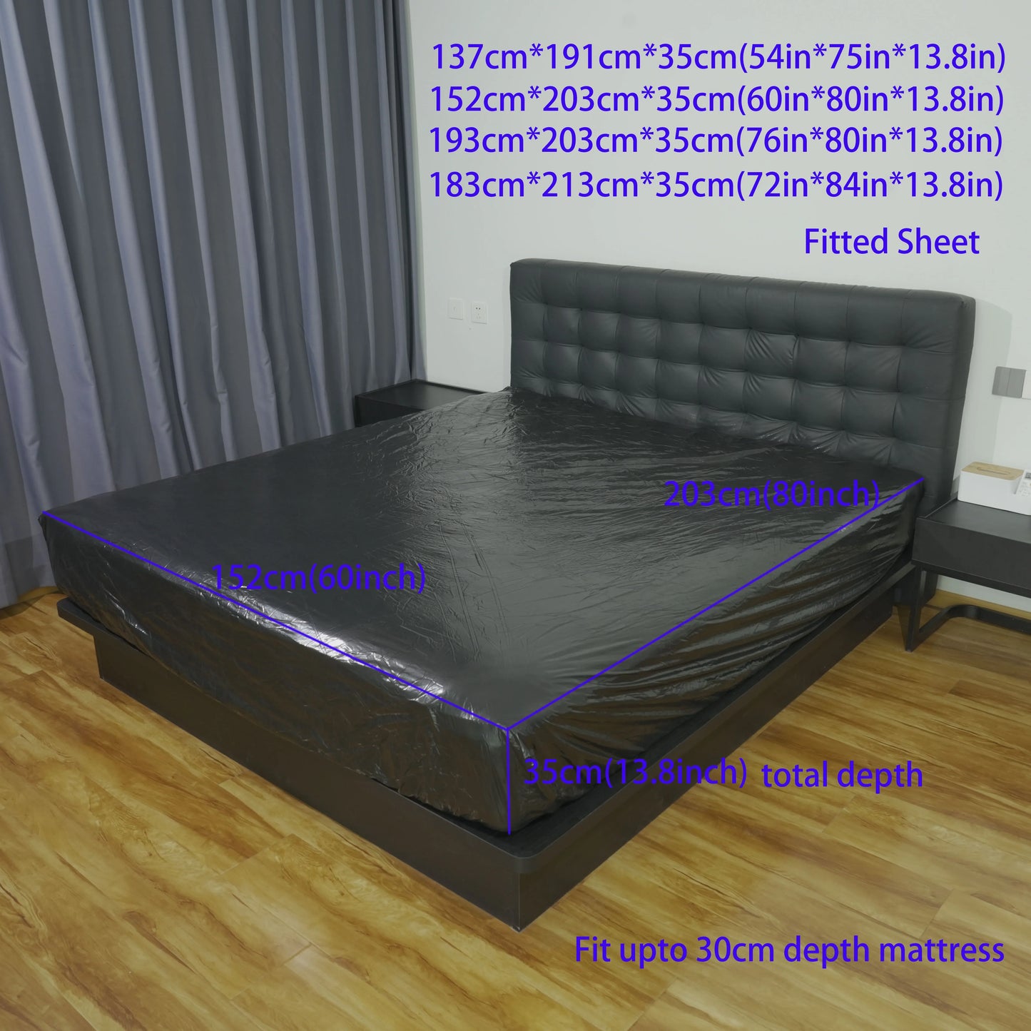 1pcs PVC Waterproof Mattress Protection Sheet, Soft and Skin-Friendly, Deep Pockets Adjustable, Suitable for Hotels and Bedrooms