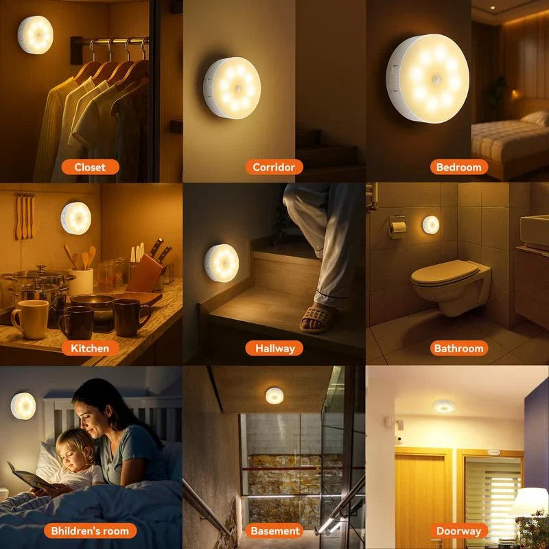 Intelligent Sensing Night Light LED Night Light with Digital Sensor Head Magnetic Suction Wireless-Use Eye Protect Night Lamp