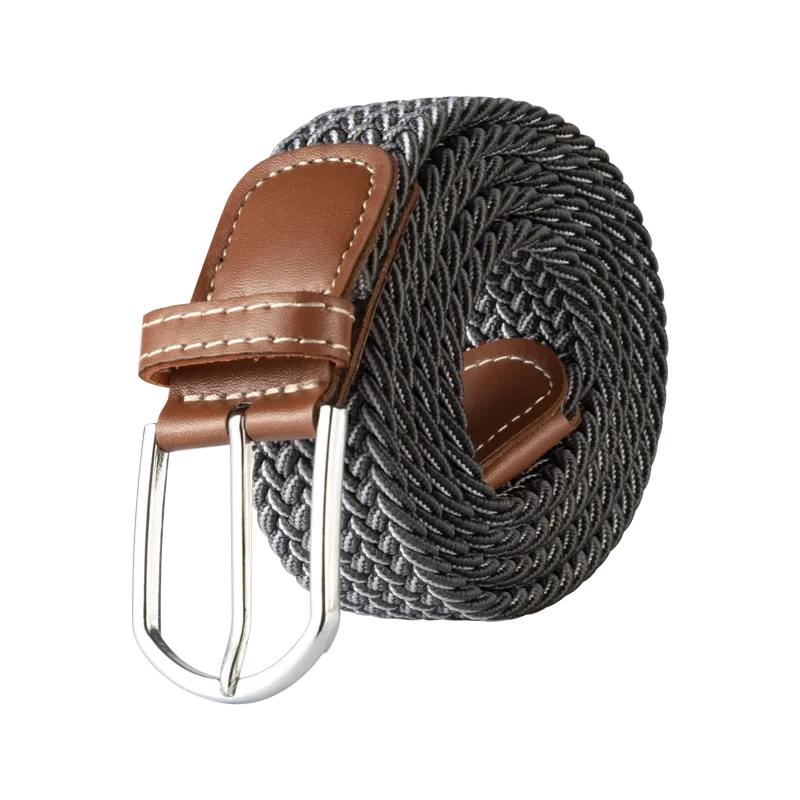 Black Female Casual Knitted Pin Buckle Men Belt Woven Canvas Elastic Expandable Braided Stretch Belts for Women Jeans Belts Belt
