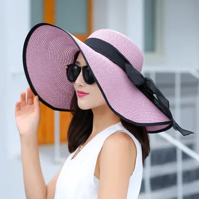 MAXSITI U Summer Straw Hats Bowknot Steamer Breathable Sun Hat Women Holiday Beach Hat Sun Protection Cap Visor Hat sombreros
