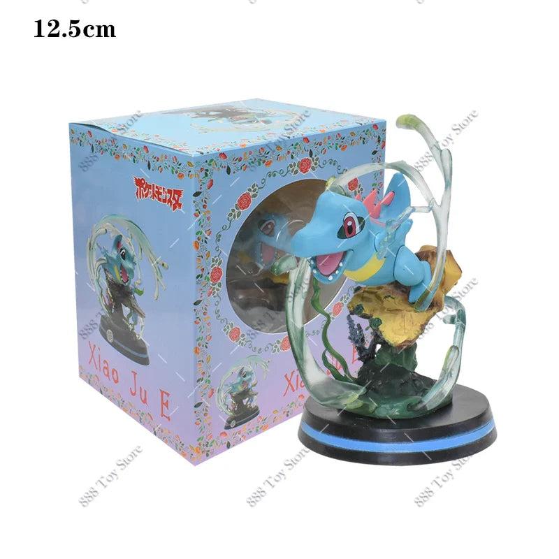 Anime Pokemon Figures Squirtle Charizard Bulbasaur Charmander Vulpix Special Effects Scene Version PVC Action Figure Model Toys