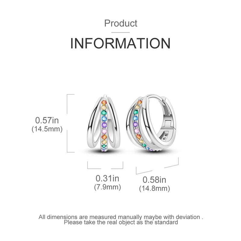 Lovely 925 Sterling Silver Colorful Double Layer Starry Moon&Cat and Dog Cute Pet&Pink and Purple Flower Earrings Girl Jewelry
