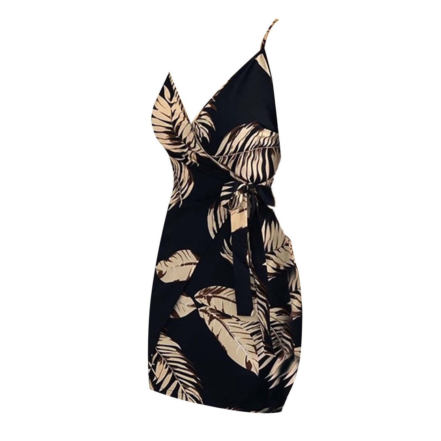 2023 New Sexy Suspender Dress Women Fashion Floral Printing Sleeveless V Neck Robe Summer Boho Tie Waist Dress Formal Dresses