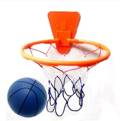 Children's indoor basketball frame without punching, wall mounted, adjustable, simple basketball rack, silent ball throwing