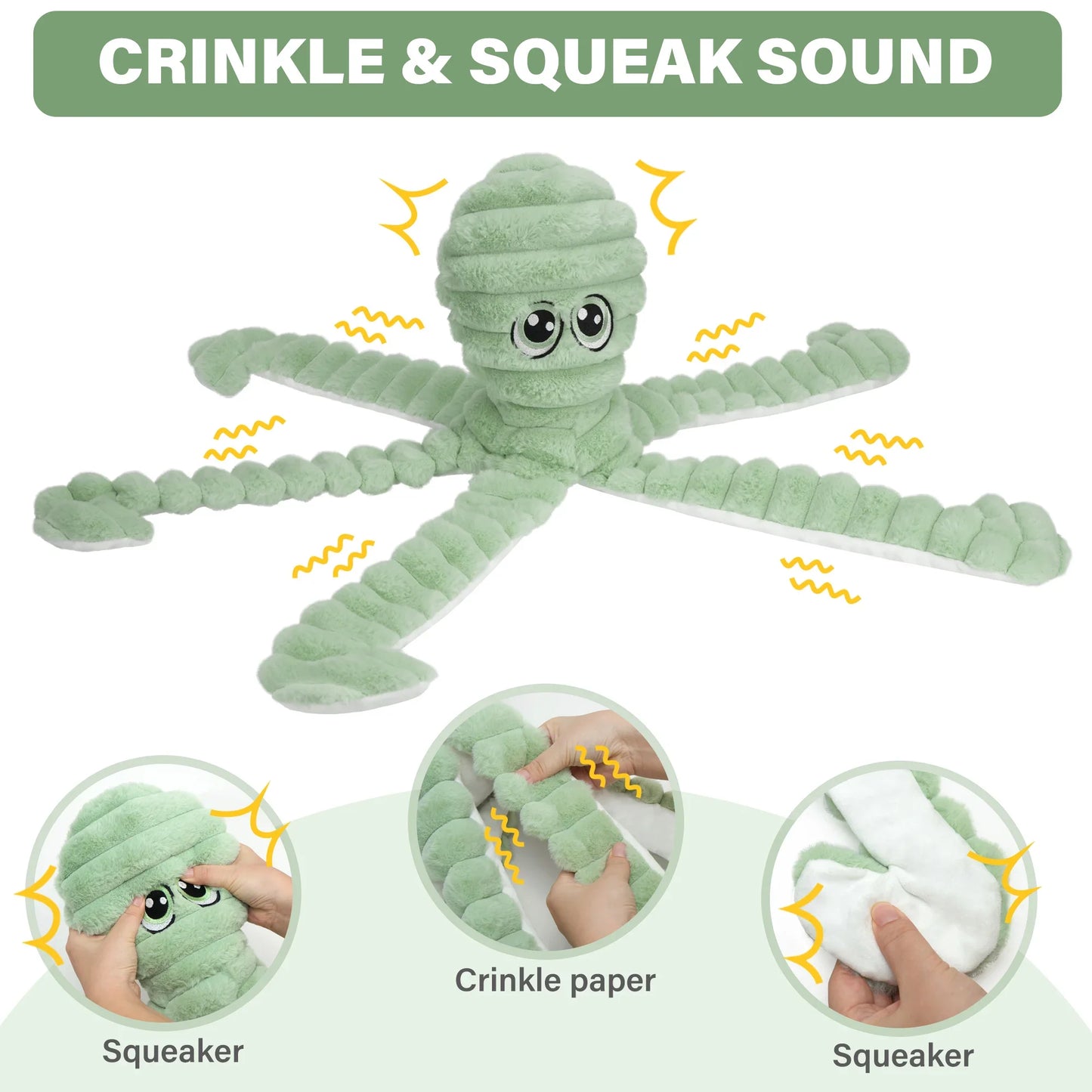 Octopus Design Pet Grinding Teeth Squeaky Plush Toy, Chewing Toy For Dog Interactive Supply, Animal Pet Toy For Small Medium Dog