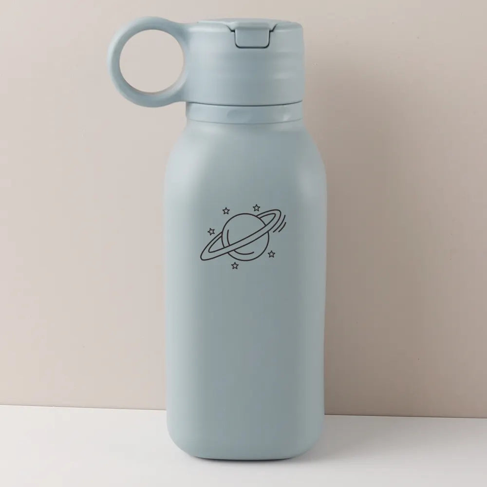450ml Custom Name Silicone Straw Cup, Personalized Cartoon Pattern