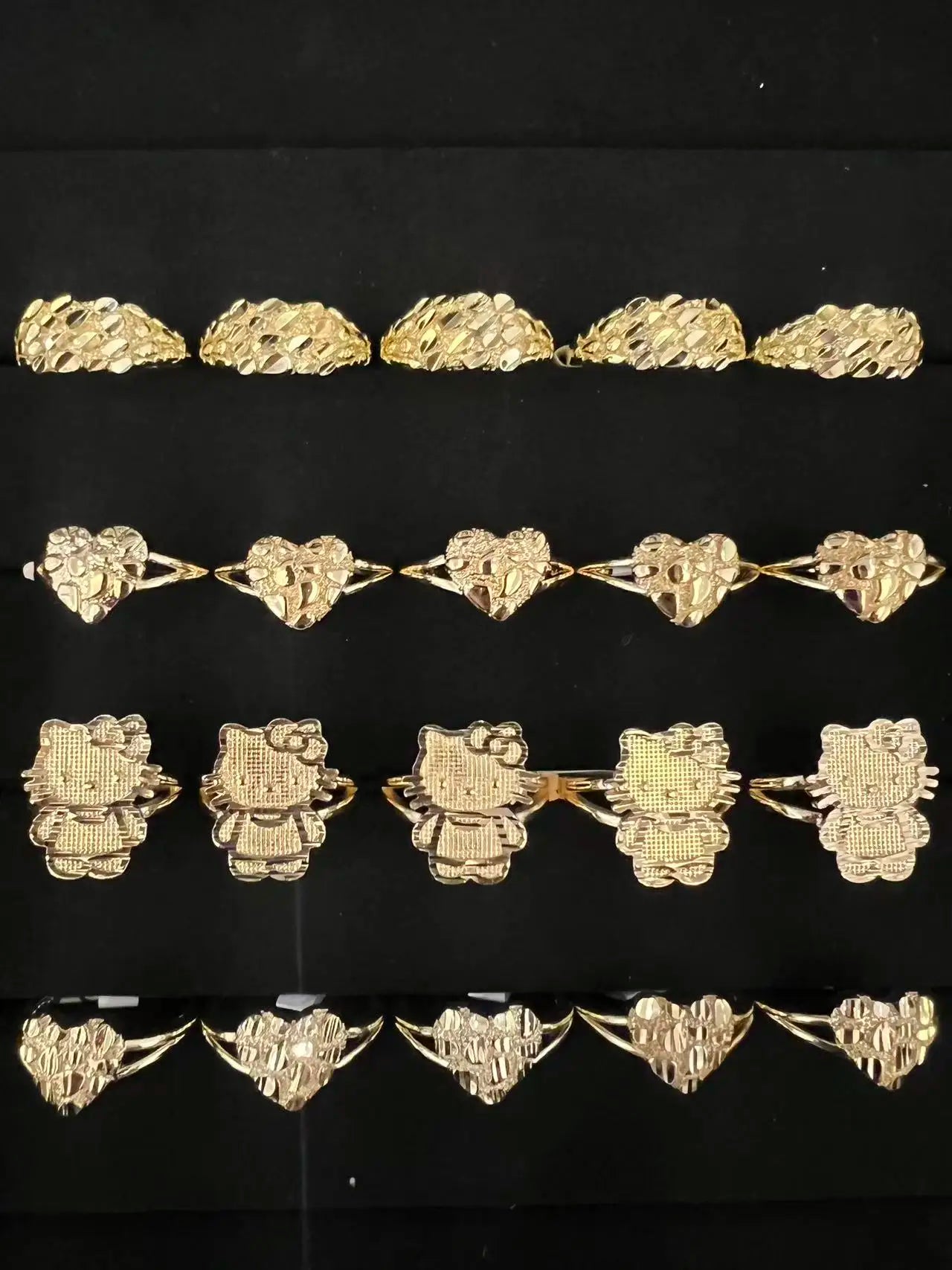 14k Gold Filled Nugget Rings Diamond Cut