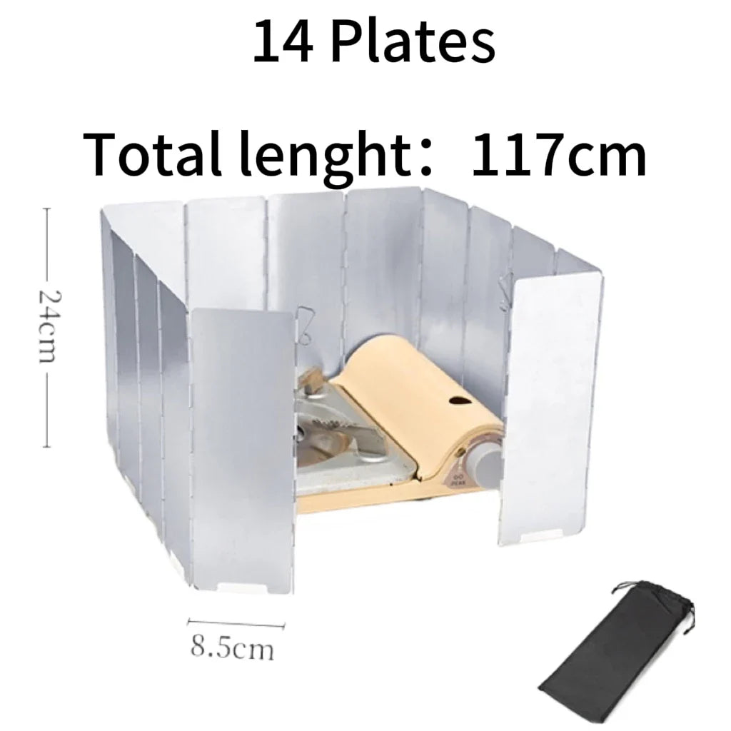 8/10/12/14/16plates Stove Windscreen Aluminum Alloy Stove Wind Shield