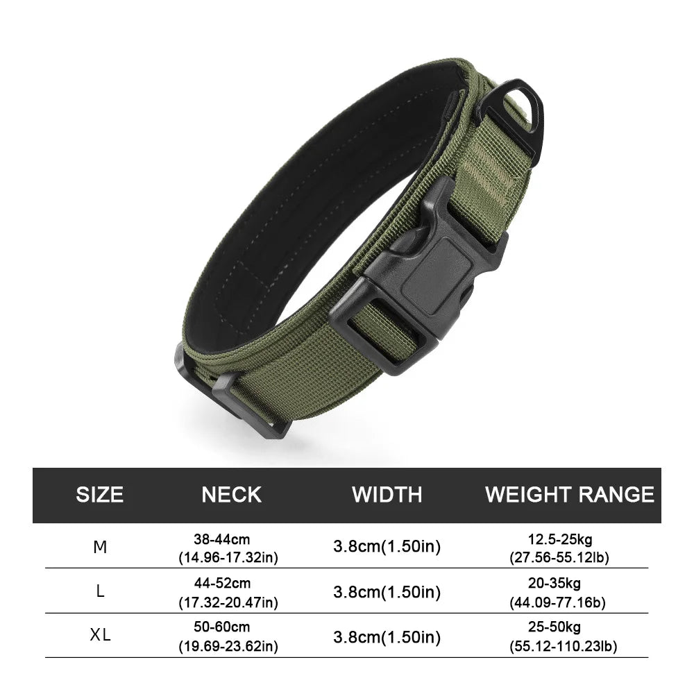 Large Medium Dog Tactical Collar High Strength Tensile Explosion-Proof Pet Collar Outdoor Training Supplies for Canines