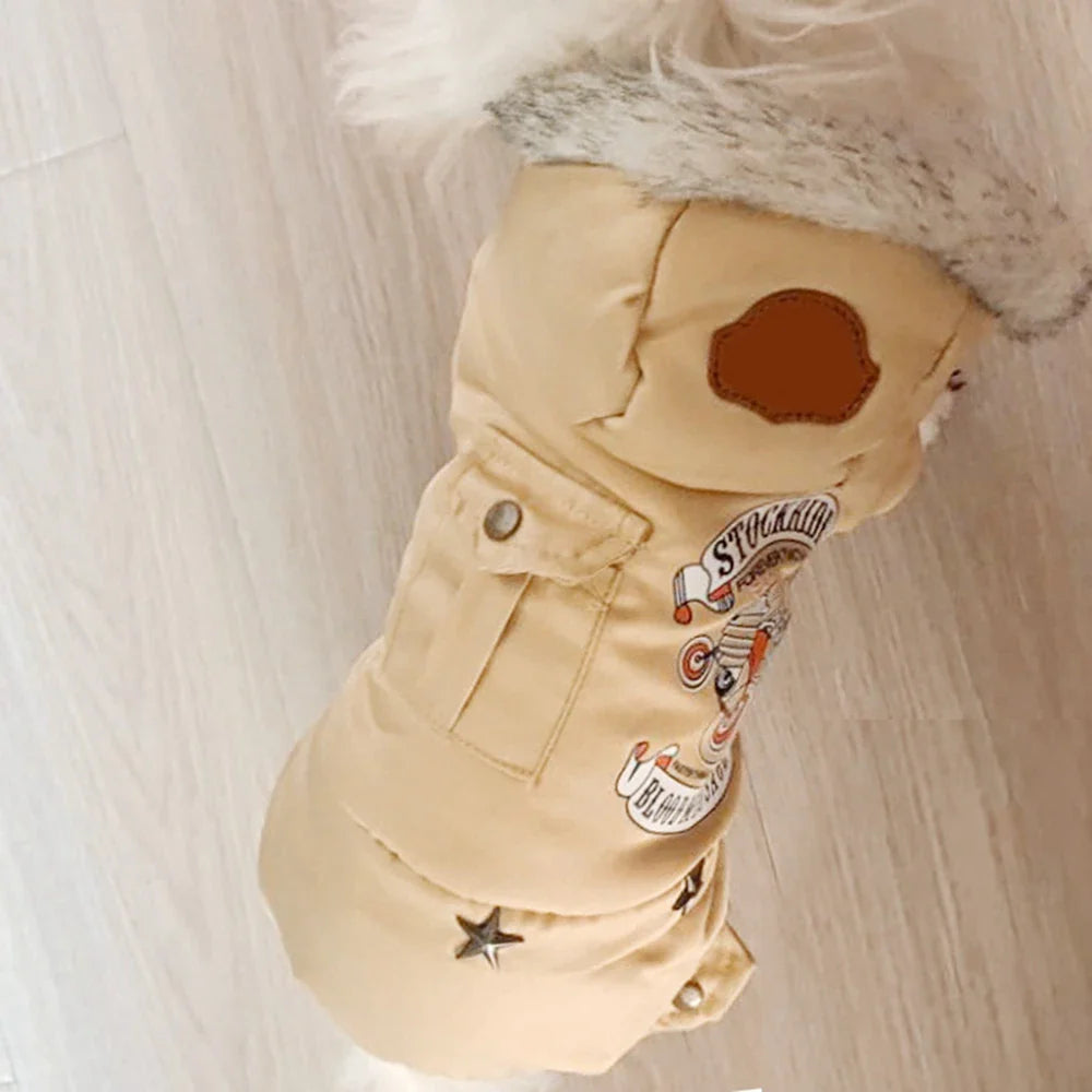 Winter Pet Dog Clothes Warm Dog Hooded Jacket Thicken Coat Jumpsuit for Small Dogs Pet Clothing For French Bulldog Puppy Outfits