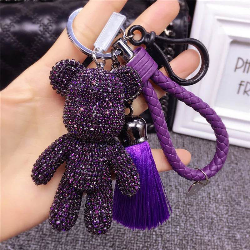 Handmade Rhinestone Gloomy Bear Keychain