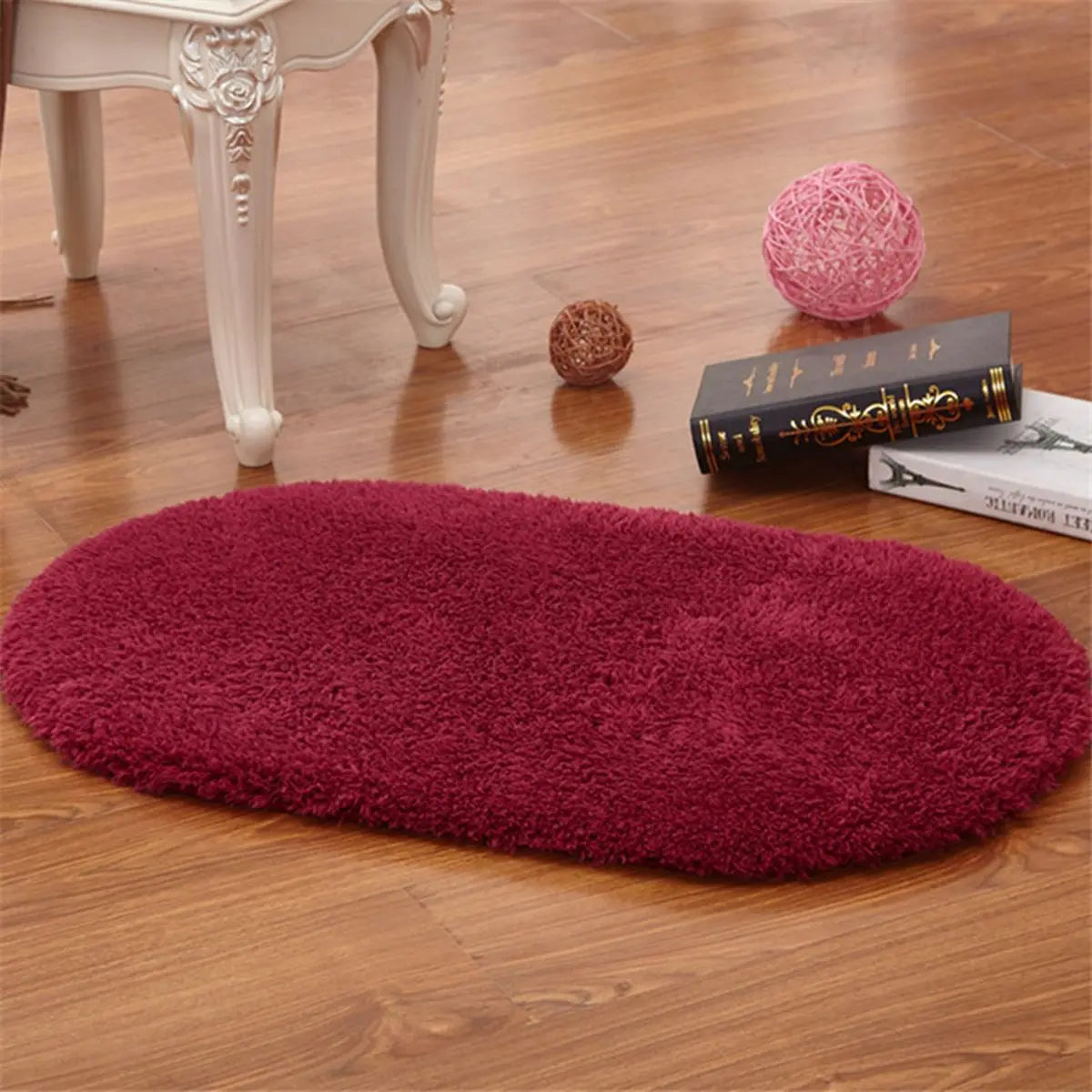 Non Slip Oval For Shower Room Toilet Bathtub Shaggy Water Absorption Bathroom Rugs Doormat Floor Carpet Bath Mat