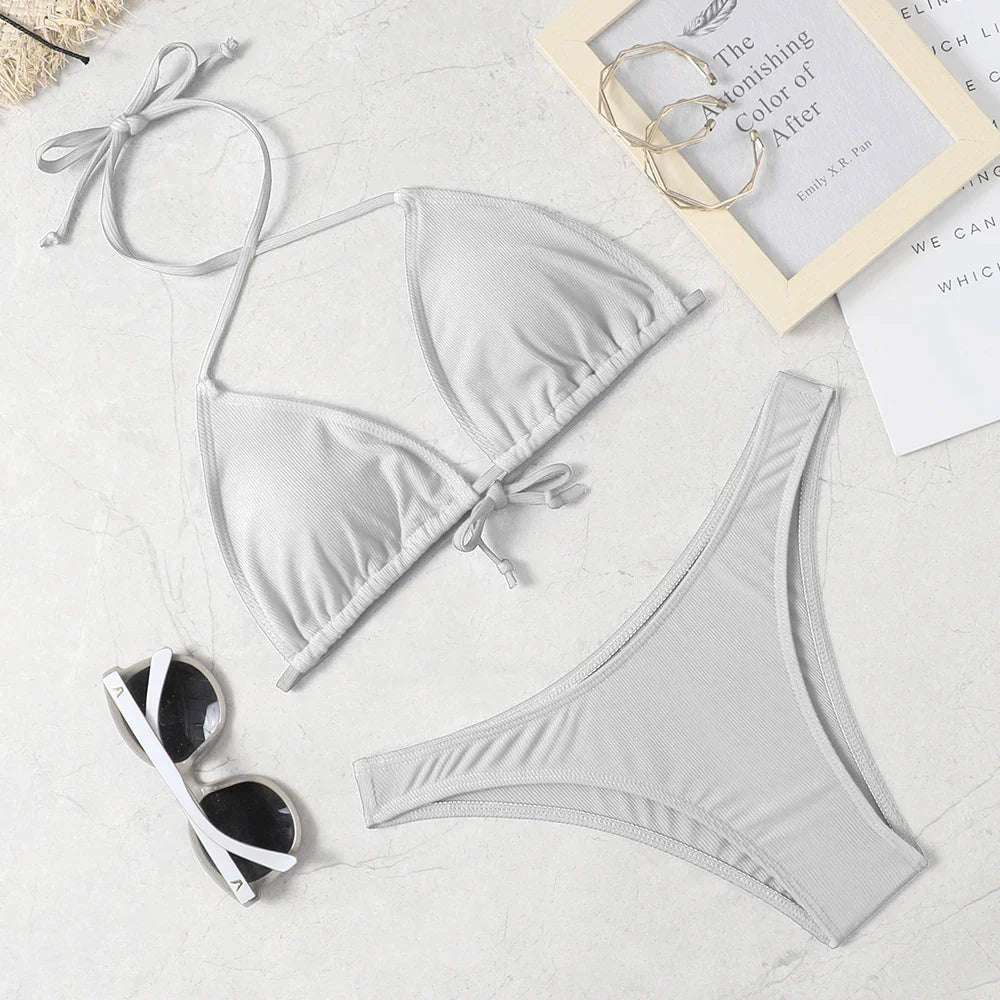 23 Year Classic Triangle Bag Sexy Women's Bikini Brazilian Swimwear Push Up Bra Set Two Piece Swimwear Swimwear Low Waist Shower