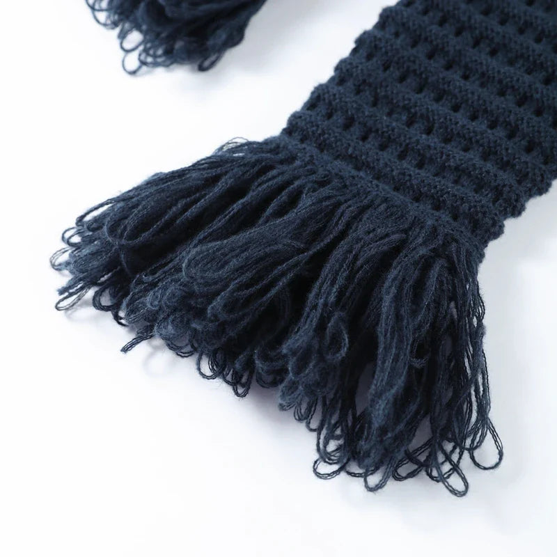 Sexy Knitted Tassel Top Skirt Women Set Dark Blue Long Sleeve Lapel Button Tops Pleated Mini Skirts 2025 Fashion Solid Lady Suit