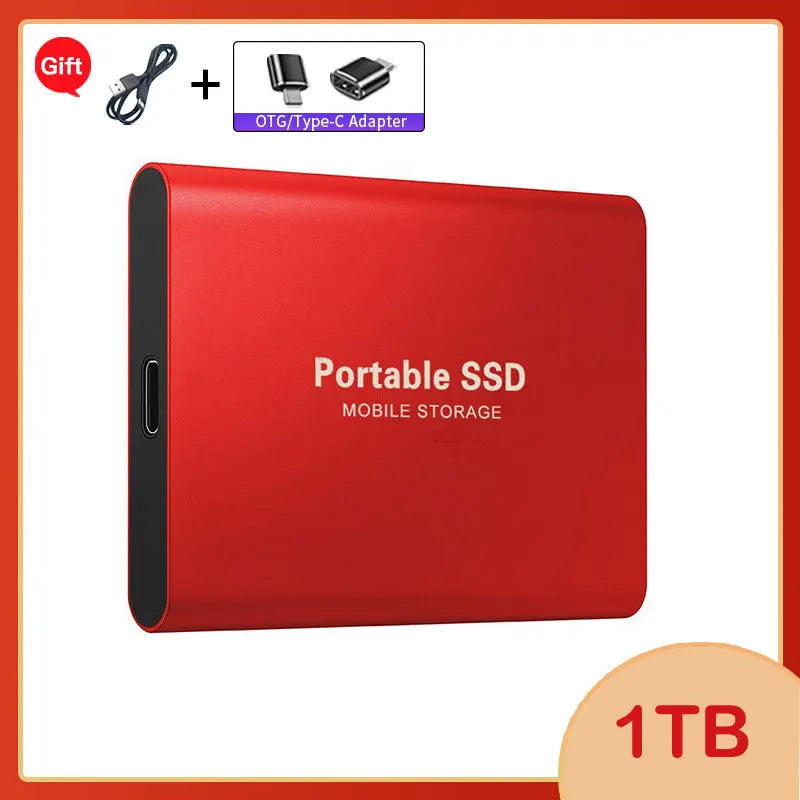 Lenovo 1TB External Hard Disk 2TB High-Speed Hard Drive USB3.1 Type-C Solid State Drive Storage Disks for Laptops/Desktop/Mac