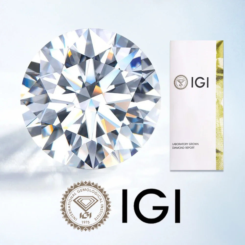 Messi Jewelry With IGI GIA Certificate Round Lab Grown Diamonds 0.5~0.6ct 0.7~0.8ct 0.8~0.9ct 1~1.1ct 1.5ct 1.6~1.7ct Wholesale
