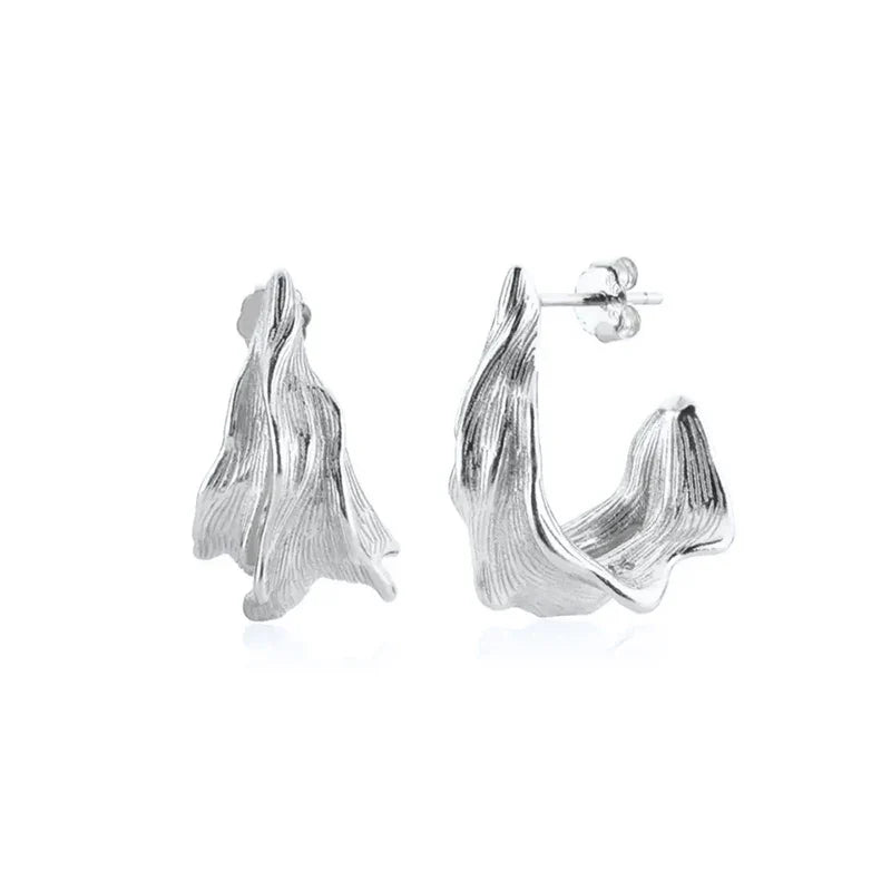925 Sterling Silver Ear Needle Vintage C Shape Earrings For Women Triple Open Circle Piercing Stud Earrings Fashion Jewelry