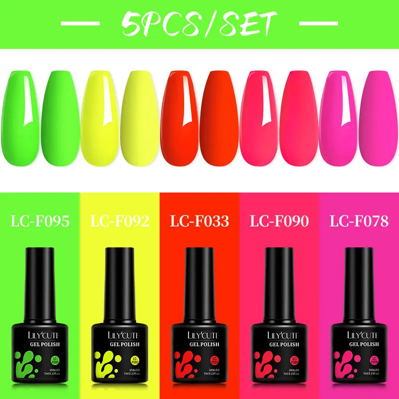 LILYCUTE 4/5Pcs/Set 7ML Nude Pink Gel Nail Polish, and Translucent Jelly Nail Art Gel, Semi Permanent Design Manicure Set.