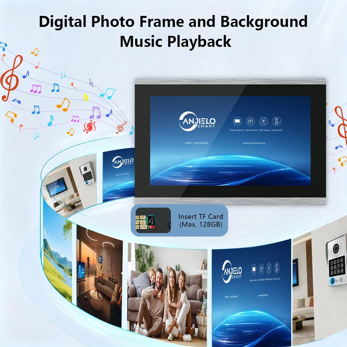 ANJIELO 4‑Wire Tuya Smart Video Door Phone Intercom System PIR Motion Detect Two‑Way Audio Password Unlock Home Villa Security