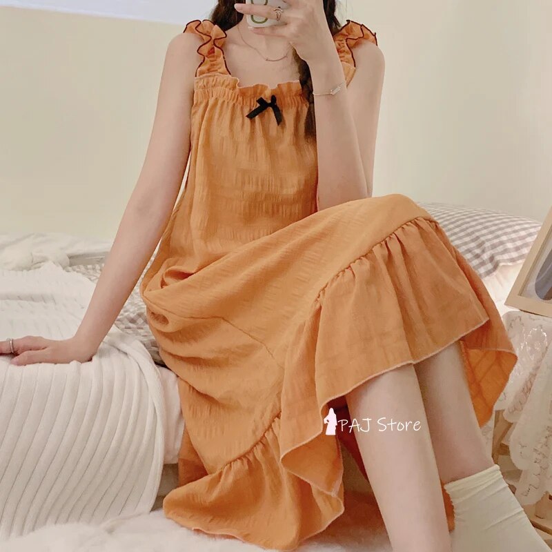 Night Gown for Women Nighty for Ladies Sexy Women Pajamas Large Sizes Dress for Fat Kawail Girl Woven Slip Dress for Summer 6XL