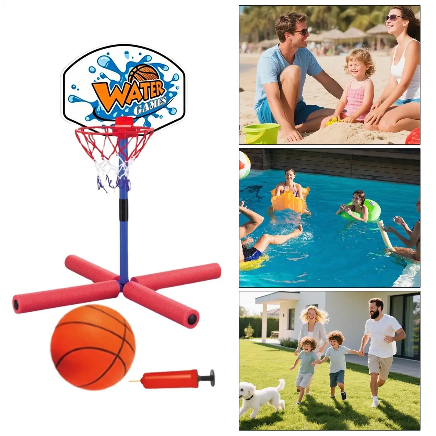 Kids Basketball Hoop Interactive Fun Floating Entertainment Toy Pool Basketball Hoop Toy For Parents Children Kids Family Yard