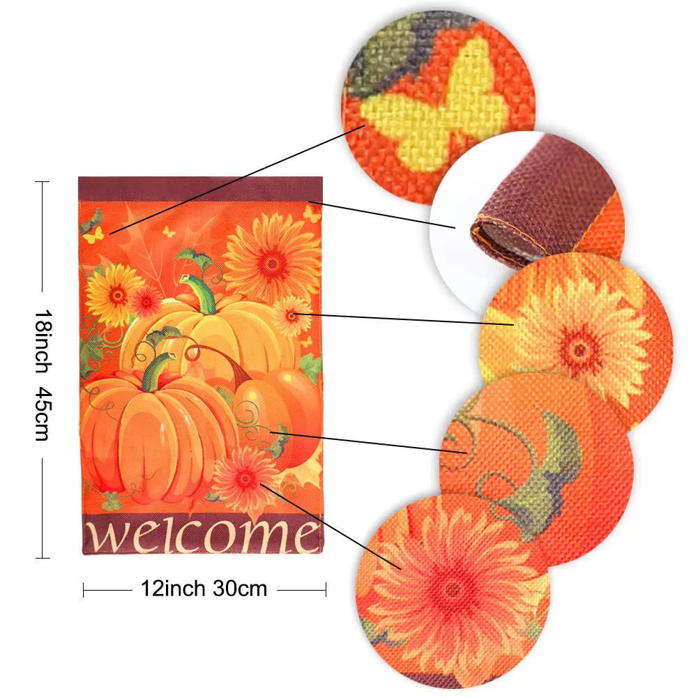 Ourwarm Autumn Maple Table Garden Flag Thanksgiving Polyester Coffee Tea Desk Home Wedding Decor Party Dining Tablecloth