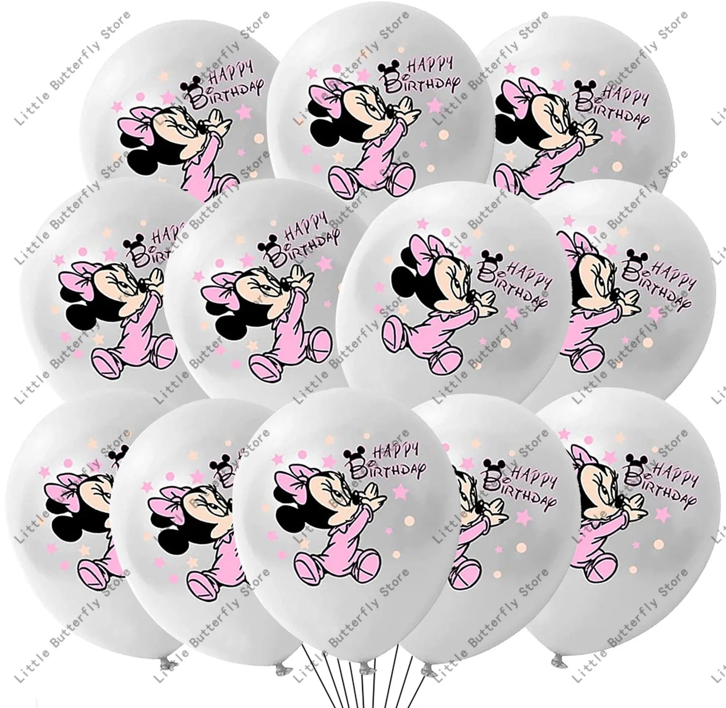 Disney 10/20/30pcs 12 Inch Pink Minnie Mouse Latex Balloon Party Supplies Party Balloon Balloons for Birthday Party Decorations