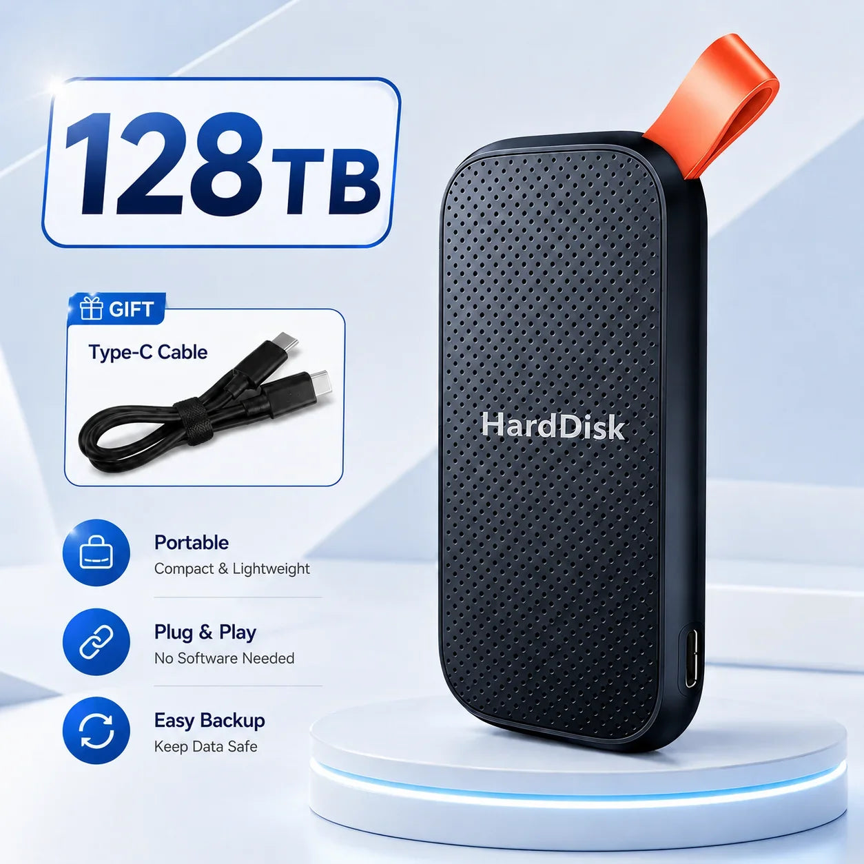High-Speed Original SSD 2TB Portable USB3.1 Hard Drive 4TB Noiseless Disk for Freelancer Laptop Tablet Workbench