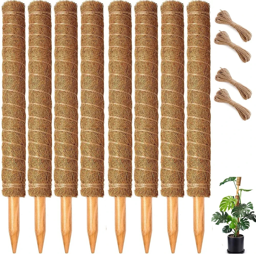 4 /8 Pack Stackable Moss Pole for Plants Monstera Tall Rod for Indoor Outdoor Climbing Plant Support Stakes for Potted Plants
