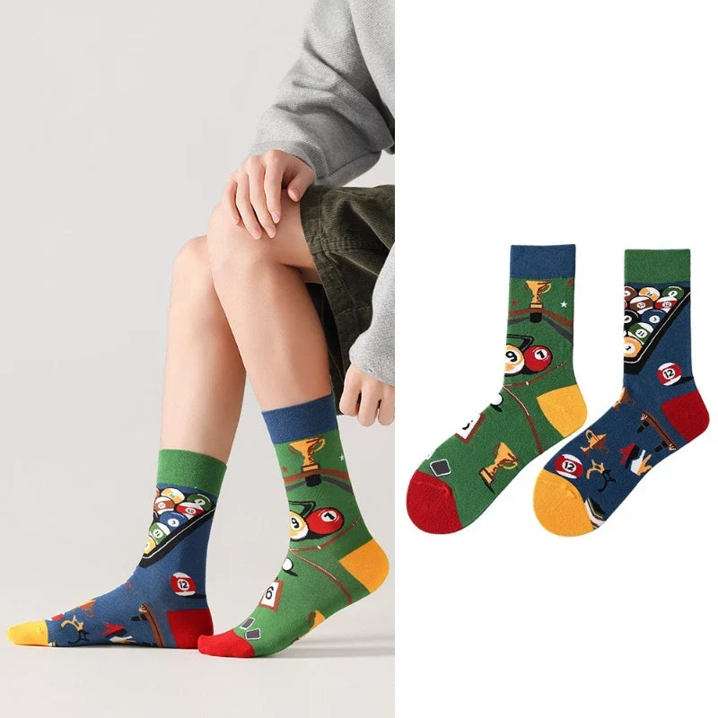 New Creative Cartoon Dog Ins Animal Trendy Socks Jacquard Cotton Socks Couple Mid length Fashion Skateboarding Socks