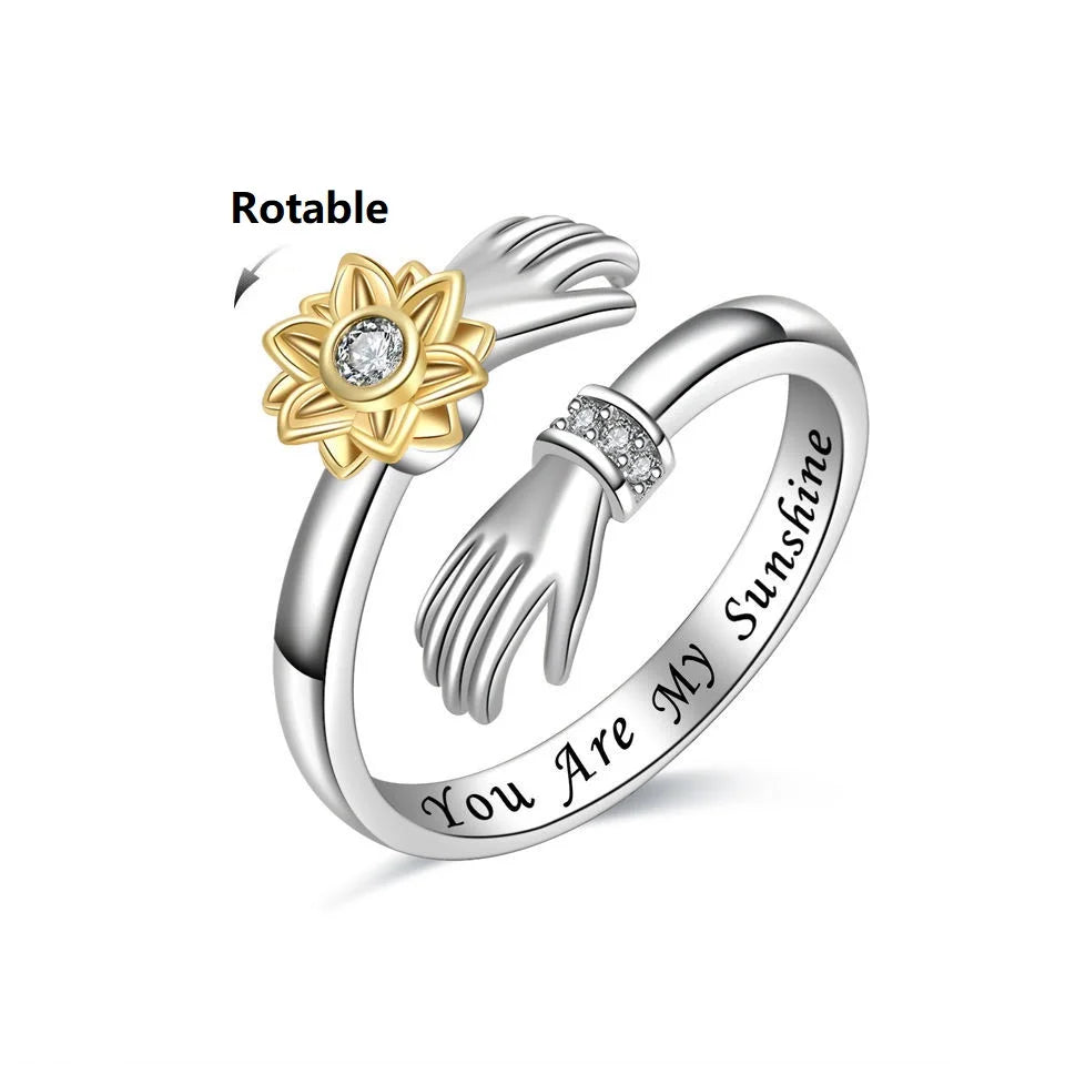 Animal Butterfly Flower Anxiety Spinner Rings Rotate Spinning Anti Worry Stress Relief Fidget Knuckle Rings Anillos De Ansiedad